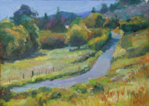 Vineyard Road - Julie Snyder. A small oil painting.