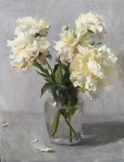 Still Life with White Peonies by Kyle Ma