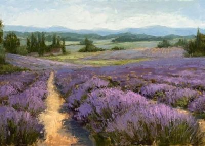 Lavender field painting by Jane Hunt