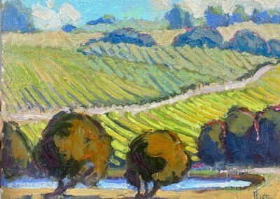 Rolling Hill Vineyard, 8×10, Debra Huse