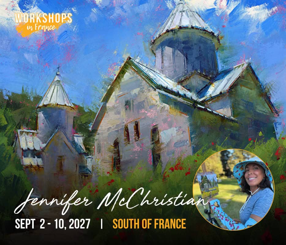 Jennifer McChristian painting workshop in Uzès, Provence